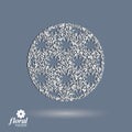 Winter abstract round object with beautiful snowflakes Ã¢â¬â weather forecast conceptual pictogram. Flower-patterned graphic season